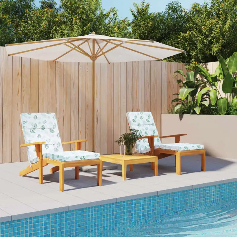 TerrasstoelKussens met oxford stof voor een frisse uitstraling - Wit en groen / 2 - Stoelkussens