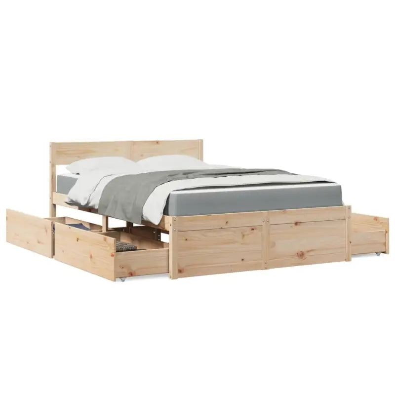 Tijdloos bedframe van massief grenenhout voor je slaapkamer - Naturel / 140 x 190 cm - Bedden & bedframes