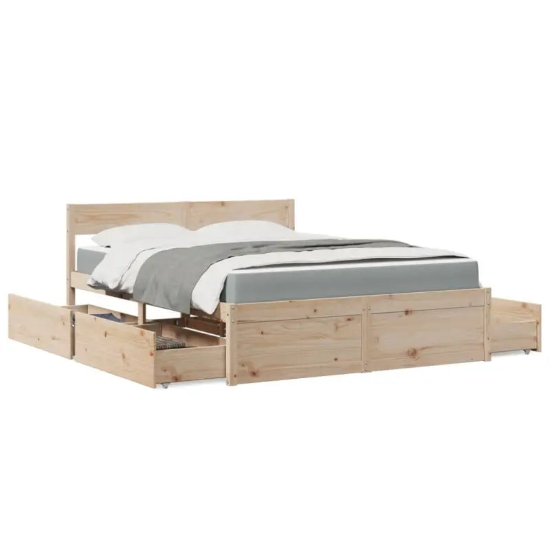 Tijdloos bedframe van massief grenenhout voor je slaapkamer - Naturel / 140 x 200 cm - Bedden & bedframes