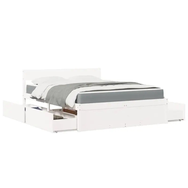 Tijdloos bedframe van massief grenenhout voor je slaapkamer - Wit / 140 x 200 cm - Bedden & bedframes