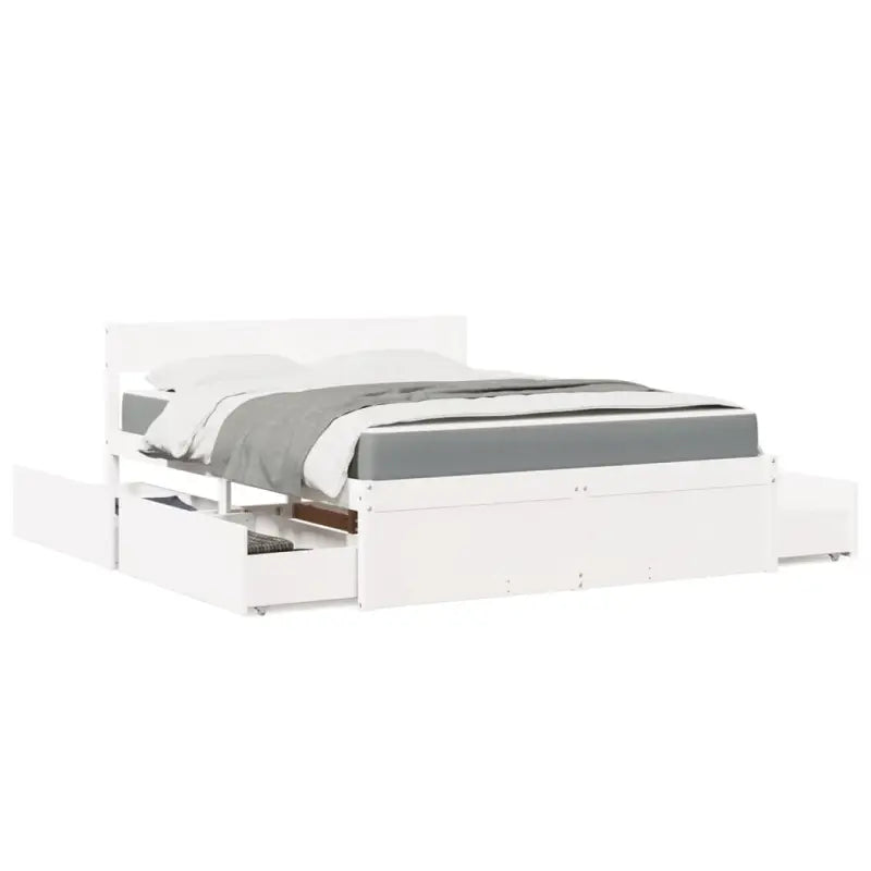 Tijdloos bedframe van massief grenenhout voor je slaapkamer - Wit / 160 x 200 cm - Bedden & bedframes
