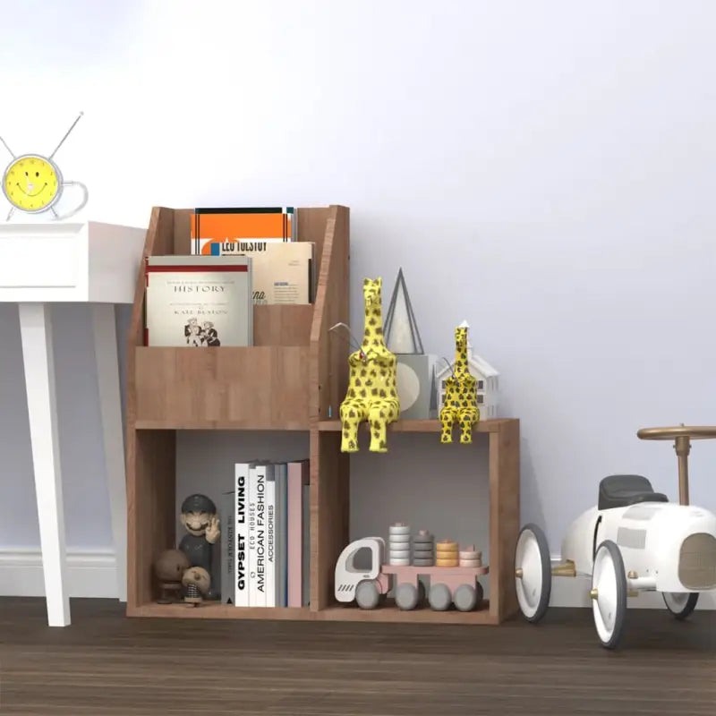 Tijdschriftenrek voor kinderen van bewerkt hout elegant en stevig - Bruin / 1 - Tijdschriftenrekken