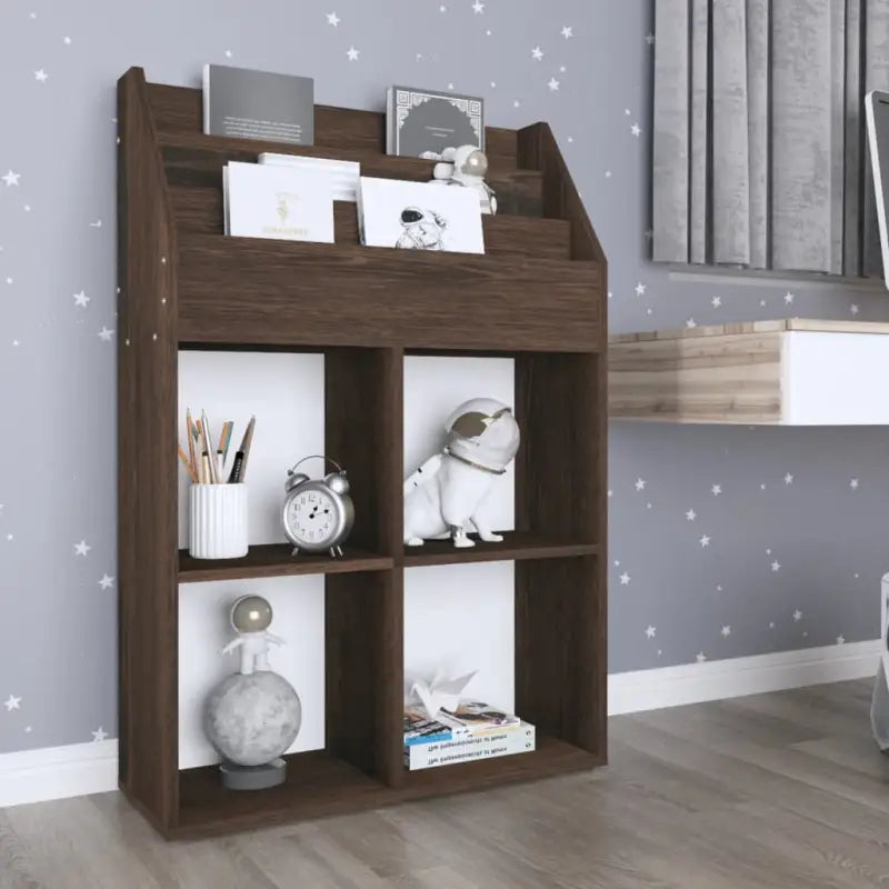 Tijdschriftenrek voor kinderen van bewerkt hout Practical en duurzaam - Gerookt eiken / 1 - Tijdschriftenrekken