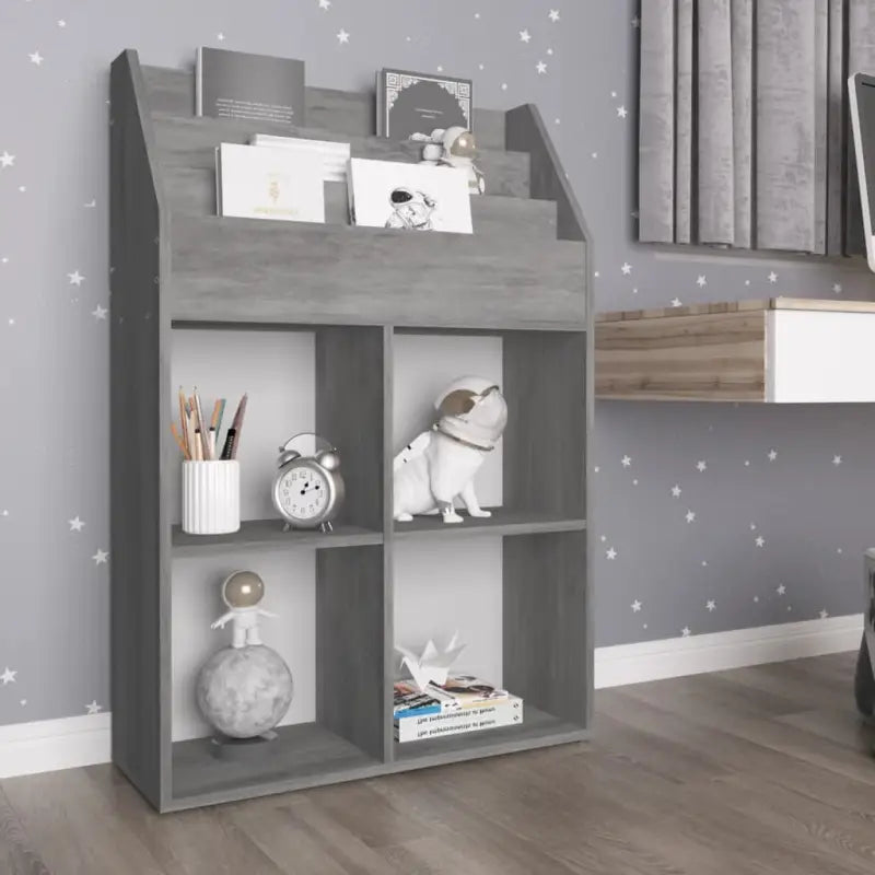 Tijdschriftenrek voor kinderen van bewerkt hout Practical en duurzaam - Betongrijs / 1 - Tijdschriftenrekken