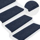 Trapmatten met gecoate onderkant voor veiligheid en bescherming van je trap - Blauw / 65 x 24.5 x 3.5 cm / 15