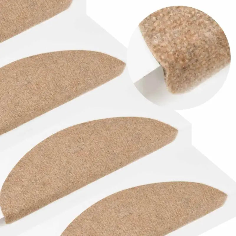 Trapmatten met gecoate onderkant voor veiligheid en bescherming van je trap - Beige / 56 x 17 x 3 cm / 15 - Trapmatten