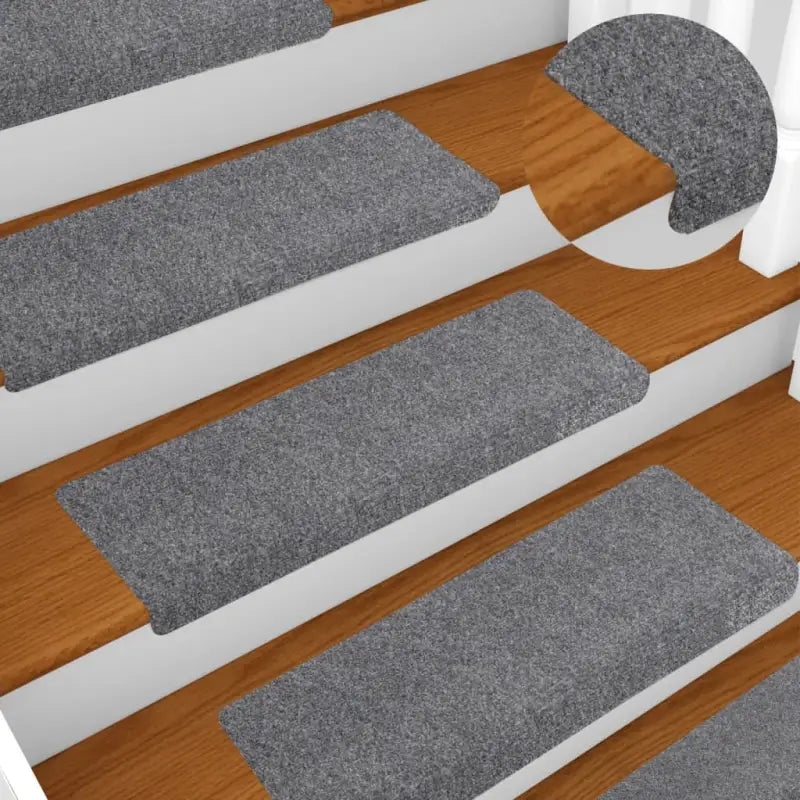 Trapmatten met genaaldvilte stof voor stijl en veiligheid in huis levering bevat - Lichtgrijs / 5 - Trapmatten