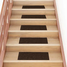Trapmatten met genaaldvilte stof voor veilig en stijlvol trapgebruik - Bruin / 60 x 25 cm / 15 - Trapmatten