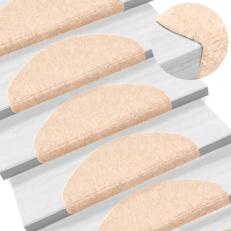 Trapmatten met genaaldvilte stof voor veiligheid en bescherming levering bevat - Beige / 65 x 21 x 4 cm / 5 - Trapmatten