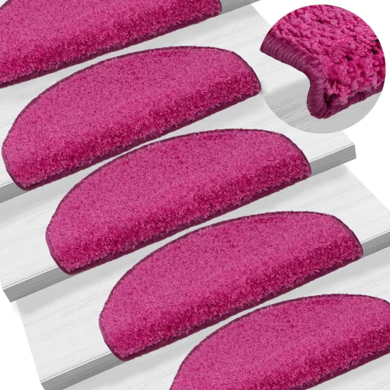 Trapmatten met levering bevat voor veilige en stijlvolle trappen - Roze / 65 x 21 x 4 cm / 15 - Trapmatten
