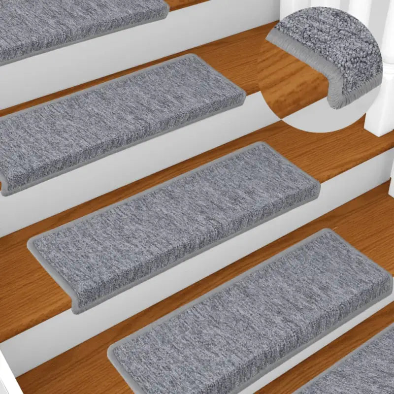 Trapmatten voor veiligheid en bescherming op de trap - Wit en grijs / 65 x 21 x 4 cm / 15 - Trapmatten