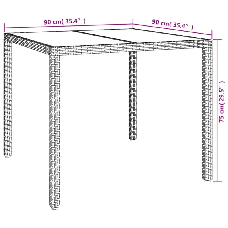 Trendige tuinset van poly rattan en gepoedercoat staal grijs materiaal - Tuinsets