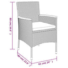Trendige tuinset van poly rattan en gepoedercoat staal grijs materiaal - Tuinsets