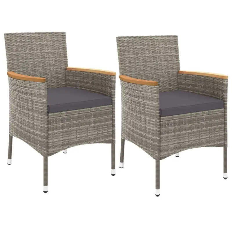 Trendige tuinset van poly rattan en gepoedercoat staal grijs materiaal - Tuinsets