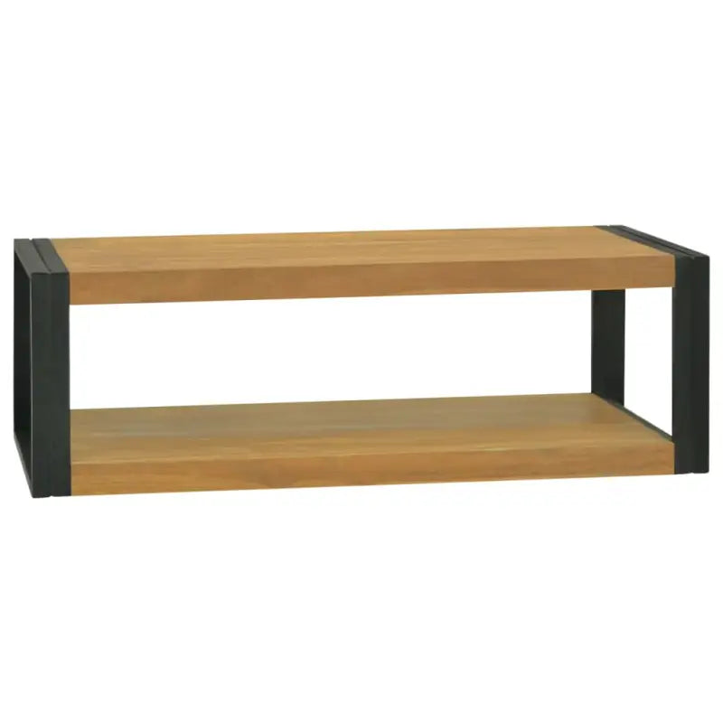 Trendy badkamerkast van massief teakhout met strakke uitstraling - Bruin en zwart / 110 x 45 x 35 cm / 1 - Opbergkasten