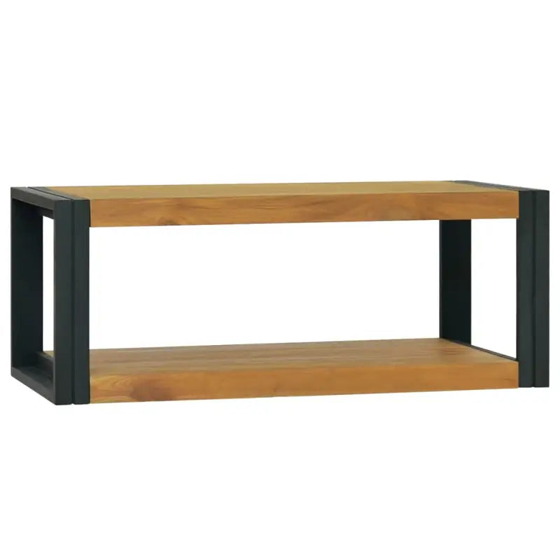 Trendy badkamerkast van massief teakhout met strakke uitstraling - Bruin en zwart / 90 x 45 x 35 cm / 1 - Opbergkasten