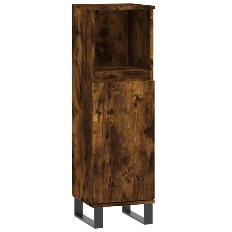 Trendy badkamerset met ijzeren poten en bewerkt hout - Badkamermeubelsets