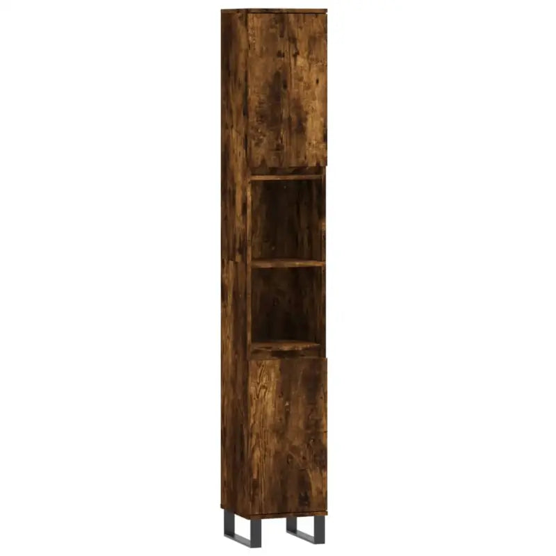 Trendy badkamerset met ijzeren poten en bewerkt hout - Badkamermeubelsets