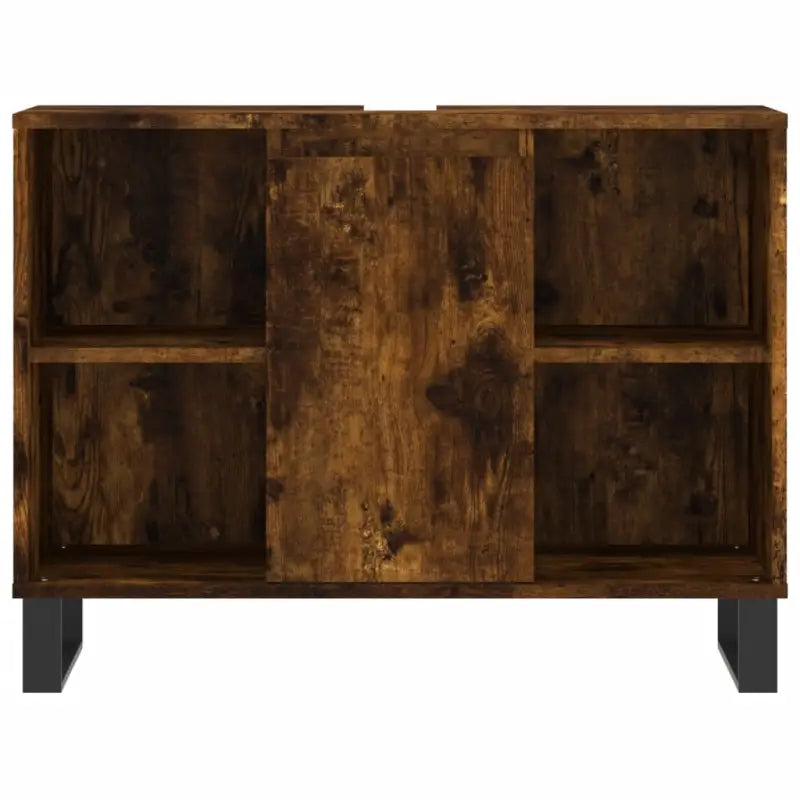 Trendy badkamerset met ijzeren poten en bewerkt hout - Badkamermeubelsets