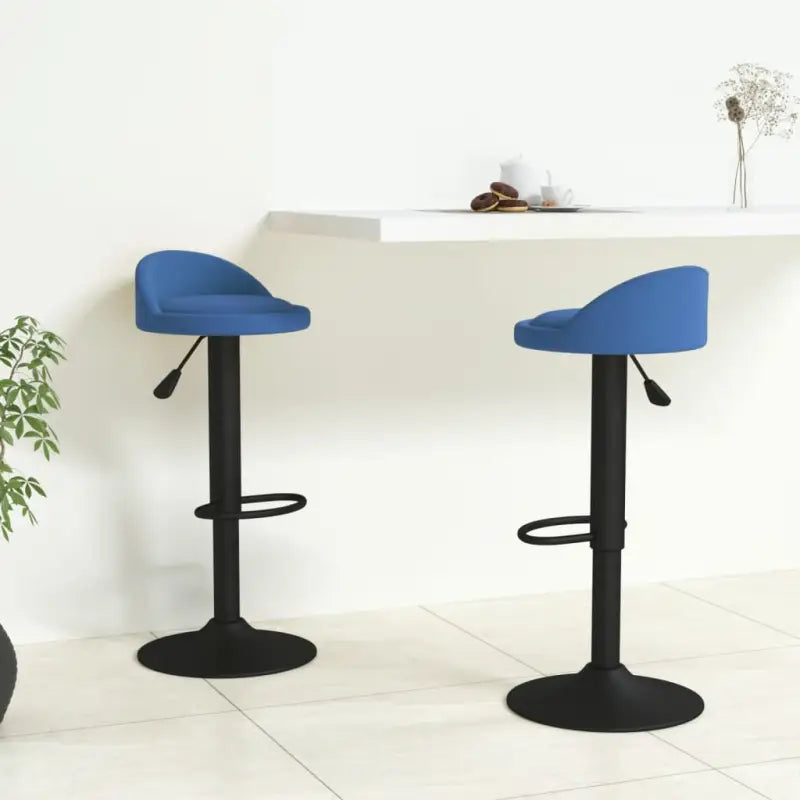 Trendy barkrukken met fluwelen bekleding en modern design - Blauw / 2 - Barkrukken