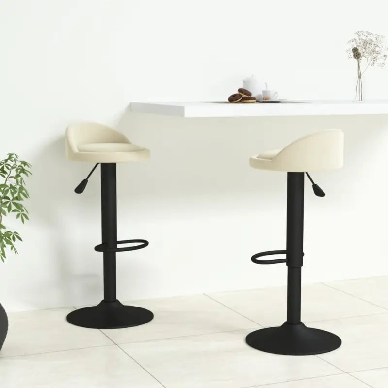 Trendy barkrukken met fluwelen bekleding en modern design - Crème / 2 - Barkrukken