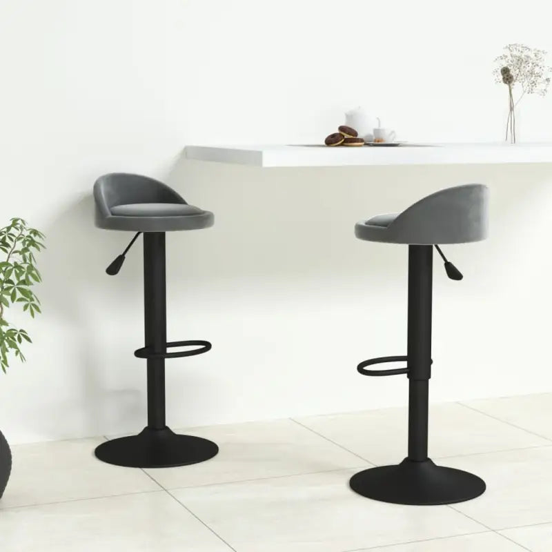 Trendy barkrukken met fluwelen bekleding en modern design - Donkergrijs / 2 - Barkrukken