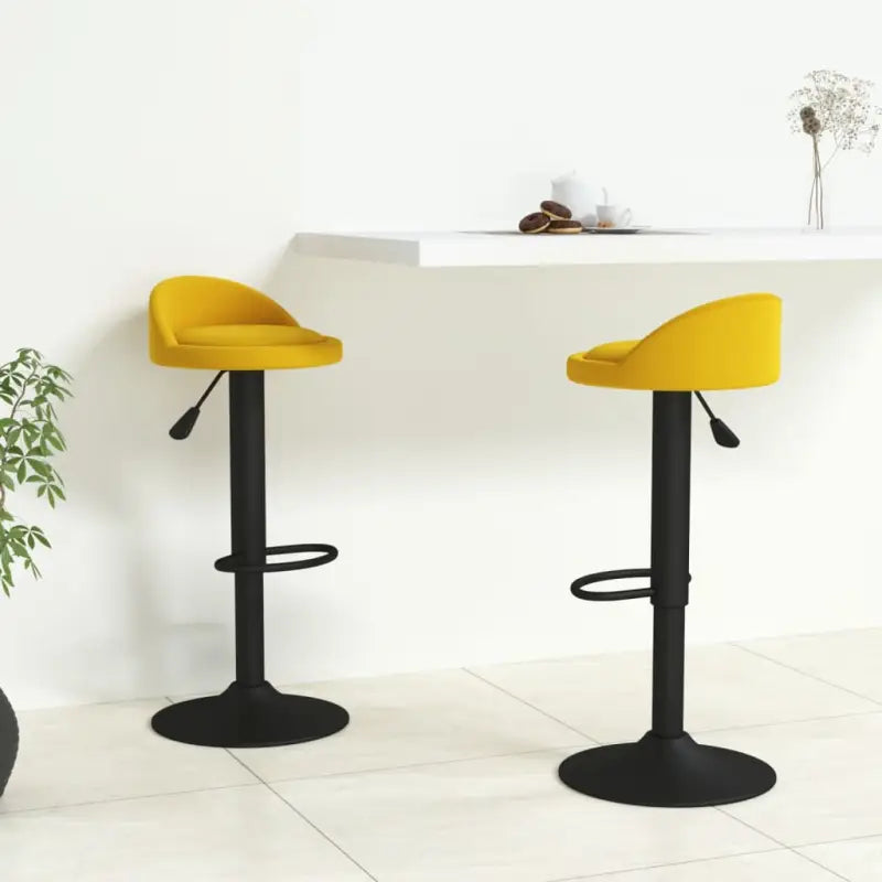 Trendy barkrukken met fluwelen bekleding en modern design - Geel / 2 - Barkrukken