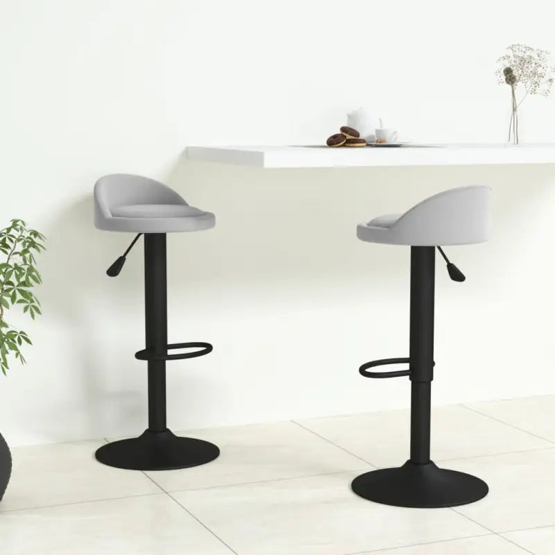 Trendy barkrukken met fluwelen bekleding en modern design - Lichtgrijs / 2 - Barkrukken