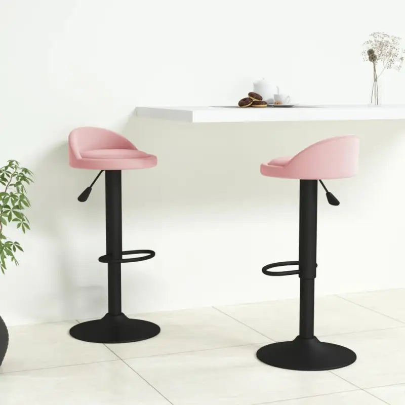 Trendy barkrukken met fluwelen bekleding en modern design - Roze / 2 - Barkrukken