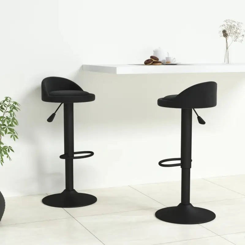 Trendy barkrukken met fluwelen bekleding en modern design - Zwart / 2 - Barkrukken