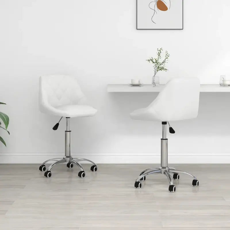 Trendy draaibare eetkamerstoelen met comfortabel kunstleer - Wit / 2 - Eetkamerstoelen