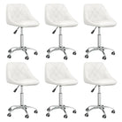 Trendy draaibare eetkamerstoelen met comfortabel kunstleer - Wit / 6 - Eetkamerstoelen