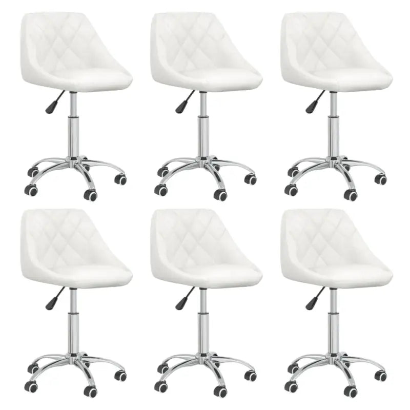Trendy draaibare eetkamerstoelen met comfortabel kunstleer - Wit / 6 - Eetkamerstoelen