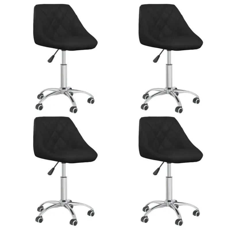 Trendy draaibare eetkamerstoelen met comfortabel kunstleer - Zwart / 4 - Eetkamerstoelen