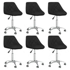 Trendy draaibare eetkamerstoelen met comfortabel kunstleer - Zwart / 6 - Eetkamerstoelen