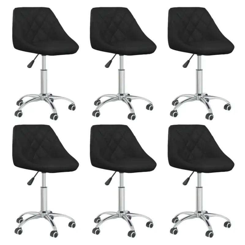 Trendy draaibare eetkamerstoelen met comfortabel kunstleer - Zwart / 6 - Eetkamerstoelen