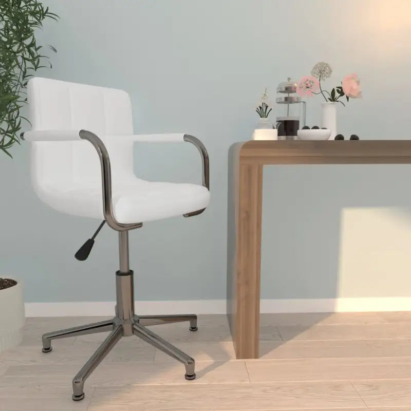 Trendy draaistoel voor kantoor met kunstleer en comfortabel zitplezier - Wit / 1 - Bureaustoelen