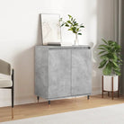 Trendy dressoir met bewerkt hout en ijzeren poten voor een tijdloze uitstraling - Betongrijs / 1 - Dressoirs &