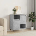 Trendy dressoir van bewerkt hout met ijzeren poten - Betongrijs / 1 - Dressoirs & buffetkasten