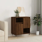 Trendy dressoir van bewerkt hout met ijzeren poten - bruin eikenkleur / 1 - Dressoirs & buffetkasten