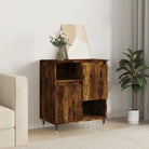 Trendy dressoir van bewerkt hout met ijzeren poten - Gerookt eiken / 1 - Dressoirs & buffetkasten