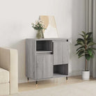Trendy dressoir van bewerkt hout met ijzeren poten - Grijs sonoma / 1 - Dressoirs & buffetkasten