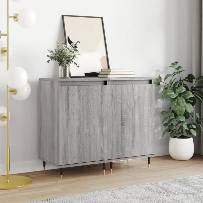 Trendy dressoirs met metalen poten en bewerkt hout voor een tijdloze uitstraling - Grijs sonoma / 2 - Dressoirs &