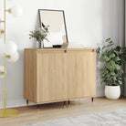 Trendy dressoirs met metalen poten en bewerkt hout voor een tijdloze uitstraling - Sonoma eiken / 2 - Dressoirs &