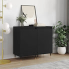 Trendy dressoirs met metalen poten en bewerkt hout voor een tijdloze uitstraling - Zwart / 2 - Dressoirs & buffetkasten