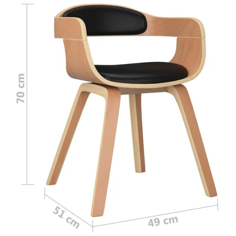 Trendy eetkamerstoelen met gebogen hout en kunstleer voor comfort - Eetkamerstoelen