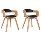 Trendy eetkamerstoelen met gebogen hout en kunstleer voor comfort - Eetkamerstoelen