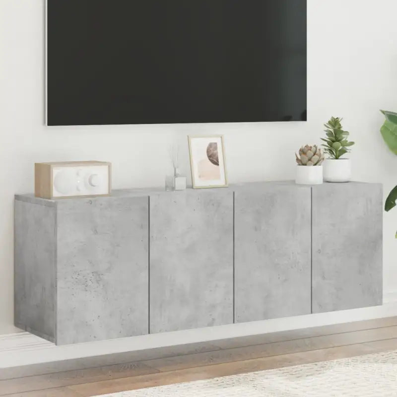 Trendy en duurzame tv-meubel van bewerkt hout - Betongrijs / 2 / 60 cm - Tv-meubels