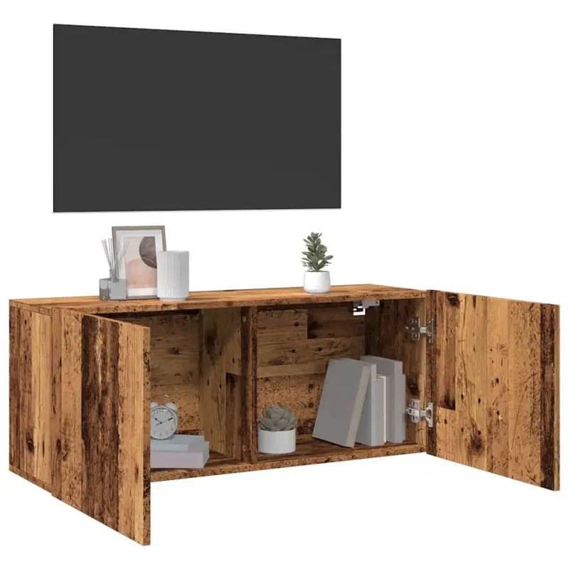Trendy en duurzame tv-meubel van bewerkt hout - Oud hout / 1 / 100 cm - Tv-meubels