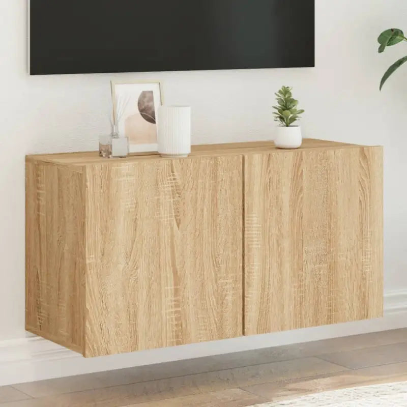 Trendy en duurzame tv-meubel van bewerkt hout - Sonoma eiken / 1 / 80 cm - Tv-meubels